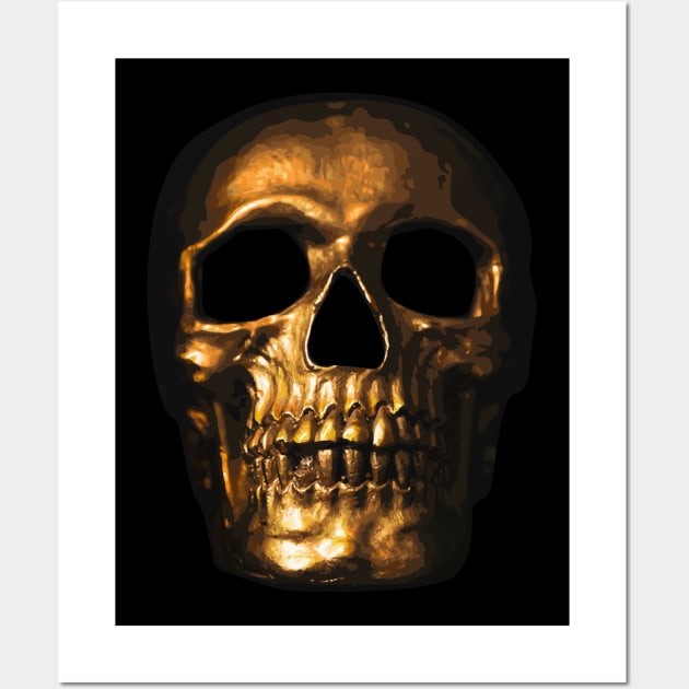 Golden Skull Wall Art by Jennifer